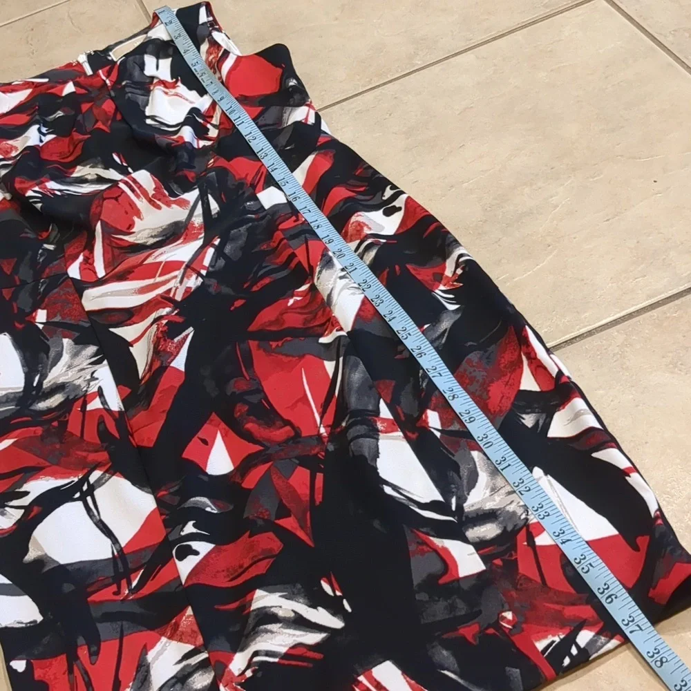 Michael Kors Red & Black Abstract Dress Size 4
